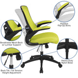 English Elm Commercial Grade Mid-Back Mesh Swivel Ergonomic Task Office Chair with Flip-Up Arms