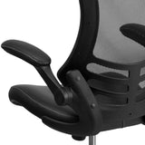 English Elm Commercial Grade Desk Chair with Wheels | Swivel Chair with Mid-Back Mesh and LeatherSoft Seat for Home Office and Desk