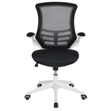 English Elm Commercial Grade Mid-Back Mesh Swivel Ergonomic Task Office Chair with White Frame and Flip-Up Arms