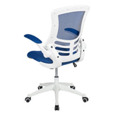 English Elm Commercial Grade Mid-Back Mesh Swivel Ergonomic Task Office Chair with White Frame and Flip-Up Arms