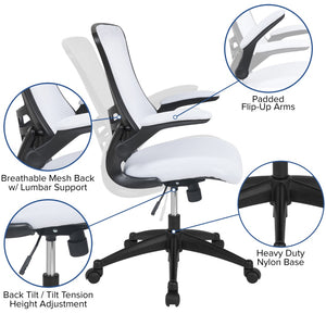 English Elm Commercial Grade Mid-Back Mesh Swivel Ergonomic Task Office Chair with Flip-Up Arms
