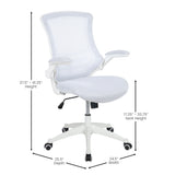 English Elm Commercial Grade Mid-Back Mesh Swivel Ergonomic Task Office Chair with Frame and Flip-Up Arms