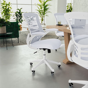 English Elm Commercial Grade Mid-Back Mesh Swivel Ergonomic Task Office Chair with Frame and Flip-Up Arms