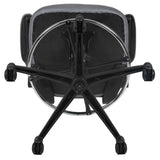 English Elm Commercial Grade Mid-Back Dark Mesh Ergonomic Drafting Chair with Adjustable Foot Ring and Flip-Up Arms