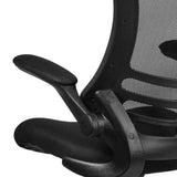 English Elm Commercial Grade Mid-Back Mesh Ergonomic Drafting Chair with Adjustable Foot Ring and Flip-Up Arms