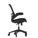 English Elm Commercial Grade Mid-Back Mesh Swivel Ergonomic Task Office Chair with Flip-Up Arms and Transparent Roller Wheels