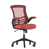 English Elm Commercial Grade Mid-Back Mesh Swivel Ergonomic Task Office Chair with Flip-Up Arms and Transparent Roller Wheels