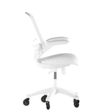 English Elm Commercial Grade Mid-Back Mesh Swivel Ergonomic Task Office Chair with Frame, Flip-Up Arms, and Transparent Roller Wheels