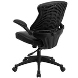 English Elm Commercial Grade Mid-Back LeatherSoft Executive Swivel Ergonomic Office Chair with Back Angle Adjustment and Flip-Up Arms