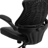 English Elm Commercial Grade Mid-Back LeatherSoft Executive Swivel Ergonomic Office Chair with Back Angle Adjustment and Flip-Up Arms