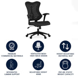 English Elm Commercial Grade High Back Designer Executive Swivel Ergonomic Office Chair with Adjustable Arms