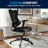 English Elm Commercial Grade High Back Designer Executive Swivel Ergonomic Office Chair with Adjustable Arms