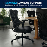 English Elm Commercial Grade High Back Designer Executive Swivel Ergonomic Office Chair with Adjustable Arms