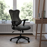 Commercial Grade High Back Designer Mesh Executive Swivel Ergonomic Office Chair with LeatherSoft Seat and Adjustable Arms