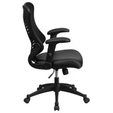 English Elm Commercial Grade High Back Designer Mesh Executive Swivel Ergonomic Office Chair with LeatherSoft Seat and Adjustable Arms