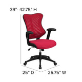 English Elm Commercial Grade High Back Designer Executive Swivel Ergonomic Office Chair with Adjustable Arms