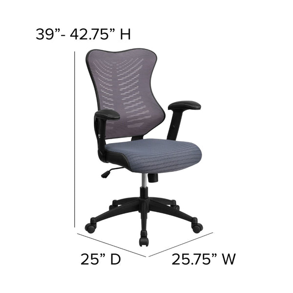 English Elm Commercial Grade High Back Designer Executive Swivel Ergonomic Office Chair with Adjustable Arms