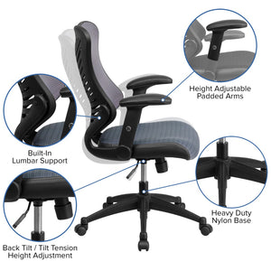 English Elm Commercial Grade High Back Designer Executive Swivel Ergonomic Office Chair with Adjustable Arms