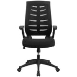 English Elm Commercial Grade High Back Designer Mesh Executive Swivel Ergonomic Office Chair with Height Adjustable Flip-Up Arms