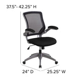 English Elm Commercial Grade Mid-Back Mesh Swivel Ergonomic Task Office Chair with Gray Frame and Flip-Up Arms