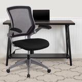 English Elm Commercial Grade Mid-Back Mesh Swivel Ergonomic Task Office Chair with Gray Frame and Flip-Up Arms