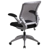 English Elm Commercial Grade Mid-Back Mesh Swivel Ergonomic Task Office Chair with Gray Frame and Flip-Up Arms