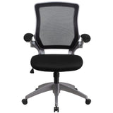 English Elm Commercial Grade Mid-Back Mesh Swivel Ergonomic Task Office Chair with Gray Frame and Flip-Up Arms