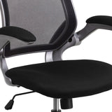 English Elm Commercial Grade Mid-Back Mesh Swivel Ergonomic Task Office Chair with Gray Frame and Flip-Up Arms