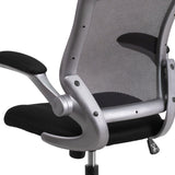 English Elm Commercial Grade Mid-Back Mesh Swivel Ergonomic Task Office Chair with Gray Frame and Flip-Up Arms