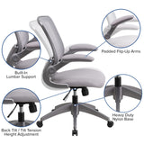 English Elm Commercial Grade Mid-Back Mesh Swivel Ergonomic Task Office Chair with Frame and Flip-Up Arms