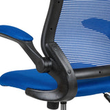 English Elm Commercial Grade Mid-Back Mesh Ergonomic Drafting Chair with Adjustable Foot Ring and Flip-Up Arms