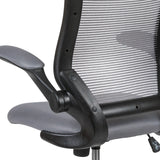 English Elm Commercial Grade Mid-Back Mesh Ergonomic Drafting Chair with Adjustable Foot Ring and Flip-Up Arms