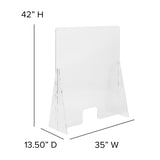 English Elm Commercial Grade Acrylic Free-Standing Register Shield / Sneeze Guard, 35"H x 42"L