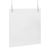 English Elm Commercial Grade Acrylic Suspended Register Shield / Sneeze Guard, 24"H x 24"L - Hanging and Mounting Hardware Included