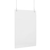 English Elm Commercial Grade Acrylic Suspended Register Shield / Sneeze Guard, 24"H x 36"L - Hanging and Mounting Hardware Included