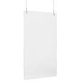 English Elm Commercial Grade Acrylic Suspended Register Shield / Sneeze Guard, 24"H x 42"L - Hanging and Mounting Hardware Included