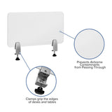English Elm Commercial Grade Acrylic Desk Partition, 12"H x 23"L (Hardware Included)
