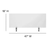 English Elm Commercial Grade Acrylic Desk Partition, 18"H x 47"L (Hardware Included)