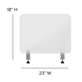 English Elm Commercial Grade Acrylic Desk Partition, 18"H x 23"L (Hardware Included)
