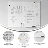 English Elm Commercial Grade Commercial 60" x 48" board, Aluminum Magnetic Dry Erase Board with Wall Mount, Marker Tray, Eraser, 3 Markers, 6 Magnets