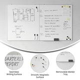 English Elm Commercial Grade Commercial 72" x 40" board, Aluminum Magnetic Dry Erase Board with Wall Mount, Marker Tray, Eraser, 3 Markers, 6 Magnets