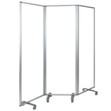 English Elm Commercial Grade Transparent Acrylic Mobile Partition with Lockable Casters, 72"H x 24"L (3 Sections Included)