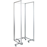 English Elm Commercial Grade Transparent Acrylic Mobile Partition with Lockable Casters, 72"H x 24"L (3 Sections Included)