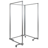 English Elm Commercial Grade Transparent Acrylic Mobile Partition with Lockable Casters, 72"H x 36"L (3 Sections Included)