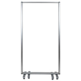 English Elm Commercial Grade Transparent Acrylic Mobile Partition with Lockable Casters, 72"H x 36"L (3 Sections Included)