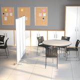 Commercial Grade Mobile Magnetic board Partition with Lockable Casters, 72