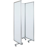 English Elm Commercial Grade Mobile Magnetic board Partition with Lockable Casters, 72"H x 24"W (3 sections included)