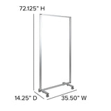 English Elm Commercial Grade Transparent Acrylic Mobile Partition with Lockable Casters, 72"H x 36"L