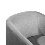 English Elm Commercial Grade Club Style Commercial Barrel Accent Armchair with 360 Degree Swivel Metal Base and Sloped Armrests in Fabric Upholstery