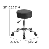 English Elm Commercial Grade Medical Ergonomic Stool with Chrome Base